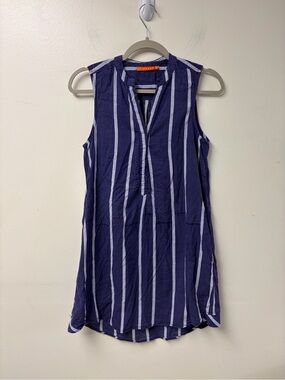 Oliphant Popover Sleeveless Striped Mini Dress Size Small